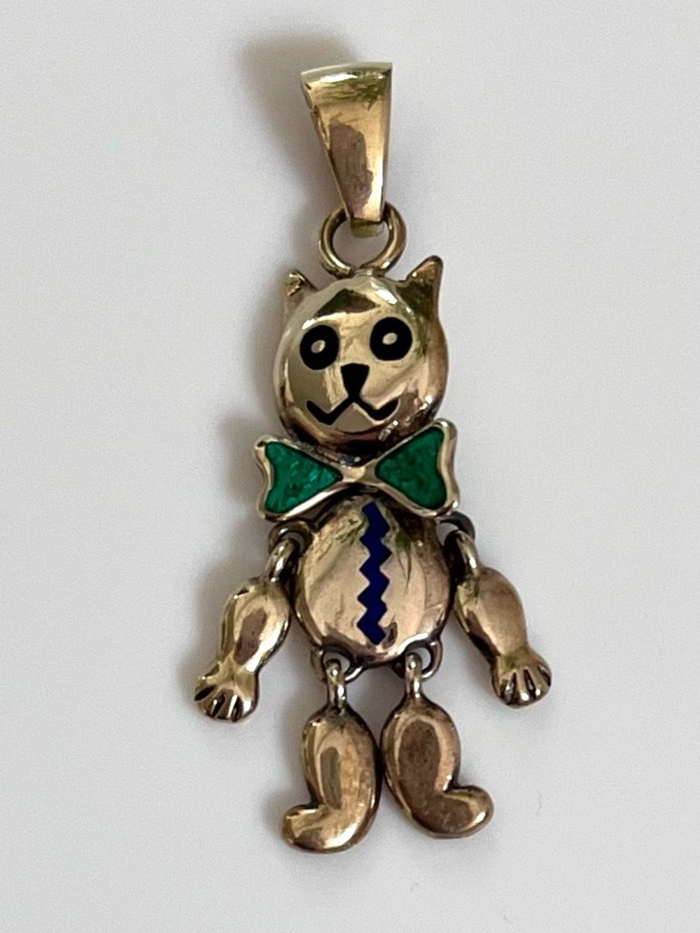 VINTAGE JIGGLY (925 GOLD VERMEIL) CAT PENDANT